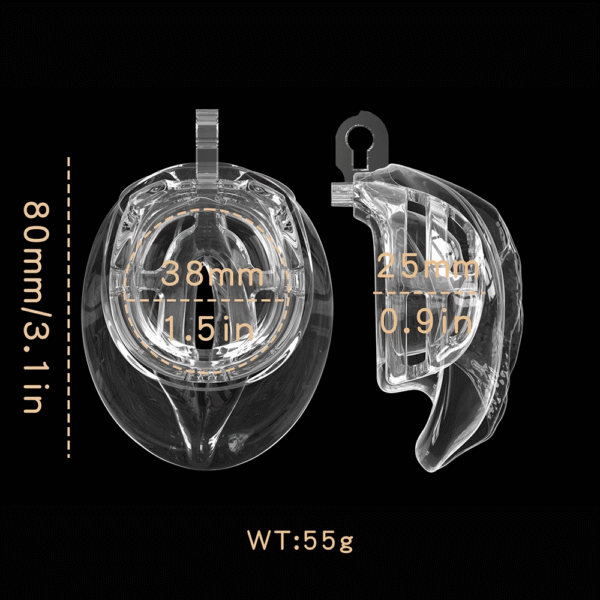 001-8 Cobra Transparent Chastity Cage CB Lock – Wearable BDSM Male Soft-Shell Cock Cage