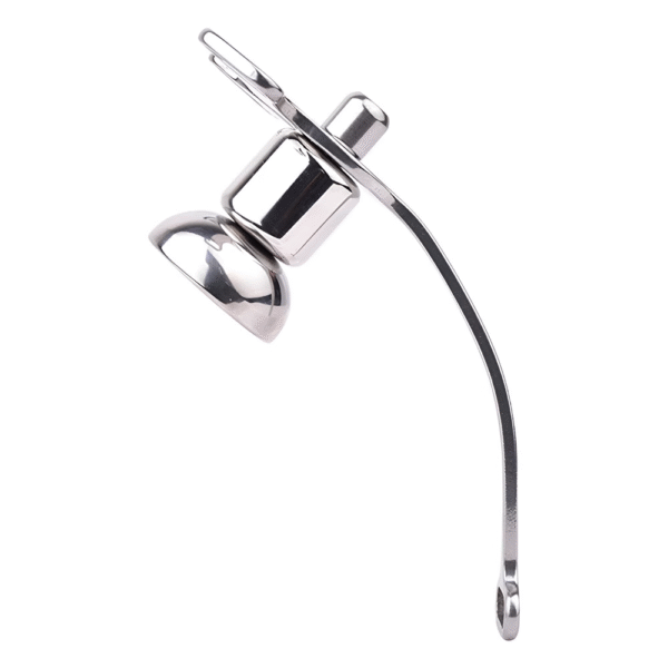 Butterfly-buckle metal flat strap chastity cage