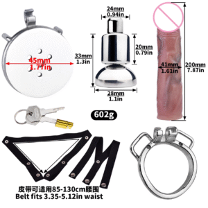 Oversized Fantasy Dildo Chastity Lock for Sissies BDSM